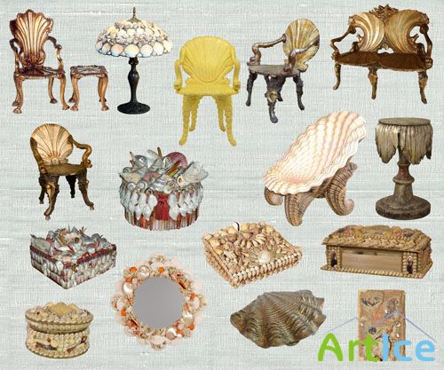 PSD Clipart - Seashell Furniture