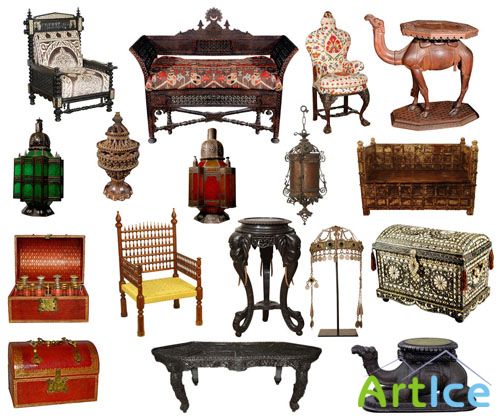 PSD Clipart - Moroccan Furniture Set