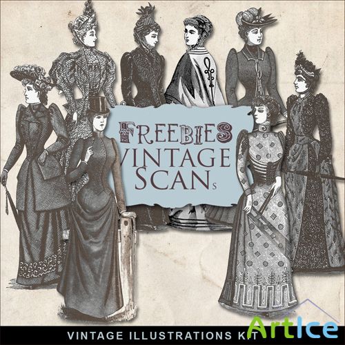 Scrap-kit - Vintage Victorian Fashions Illustrations