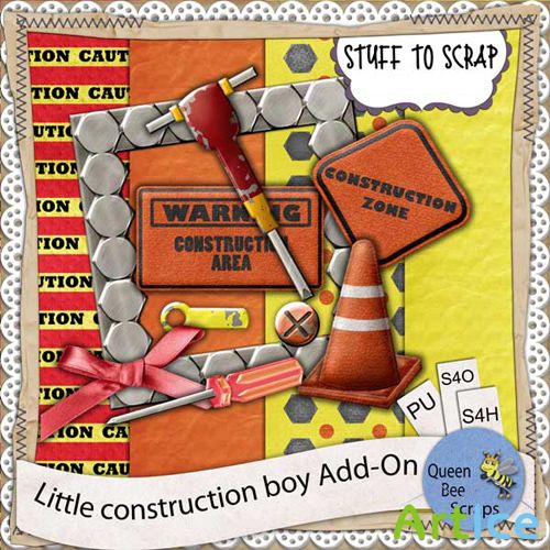 Scrap-set - Little Construction Boy Add-On