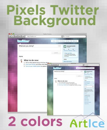 Pixel twitter background - GraphicRiver