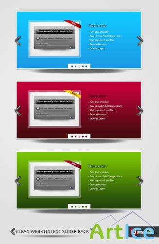 Clean & Free Web Content Slider Pack