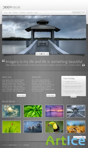 Best Photography Wordpress Themes DeepFocus May 2011