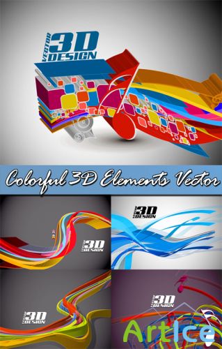 Colorful 3D Elements Vector