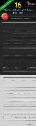 16 Dividers (Horizontal Rules) - Resizable | 16  