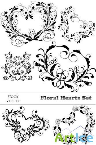 Vectors - Floral Hearts Set |    