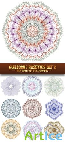 Stock Vector - Guilloche Rosettes Set 2 |    2