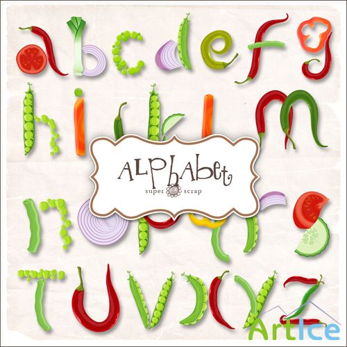 Scrap-kit - Vegetable Alphabet