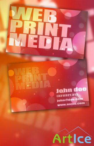 Bokeh Business Card 2 PSD Template