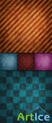 Checkered And Stripes Grunge Textures