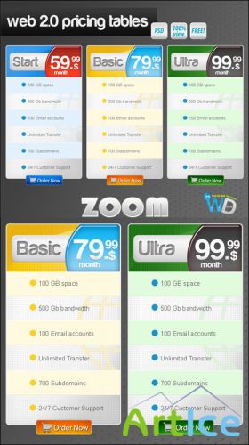 PSD Template - Pricing Tables