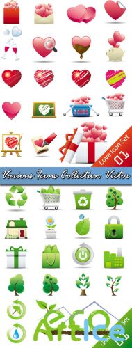 Various Icons Collection Vector