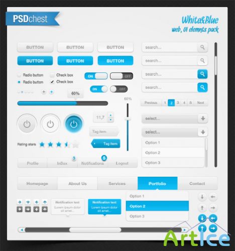 White&blue set - PSD - Web Design