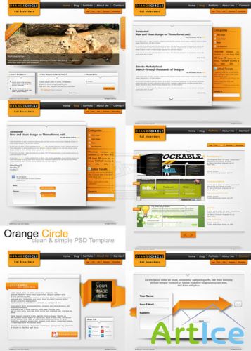 Orange Circle PSD Template