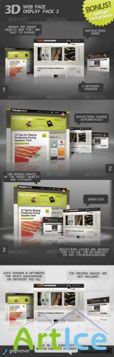 GraphicRiver - 3D Web Page Display Pack 2 + BONUS 3 Spotlight BGs