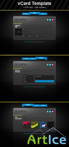 Elegant Dark vCard Template