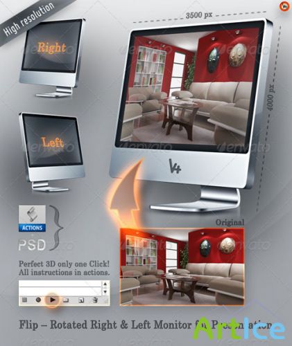 Flip  Rotated Right & Left Monitor Presentation - GraphicRiver