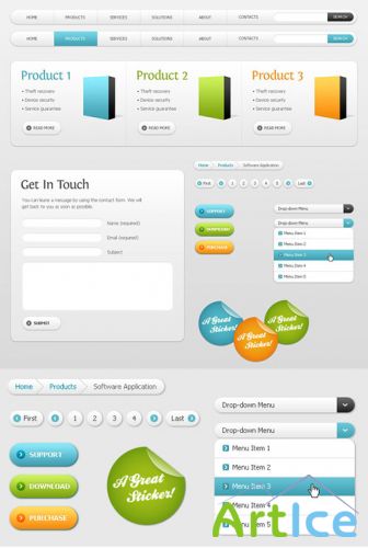 PSD Template - Web Elements Set