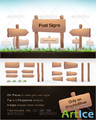 GraphicRiver Post Signs Vector Pack