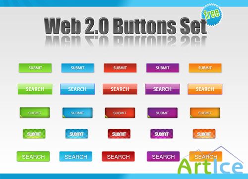 PSD Template - Web 2.0 Buttons Set