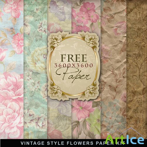 Vintage Style Flowers Paper Kit