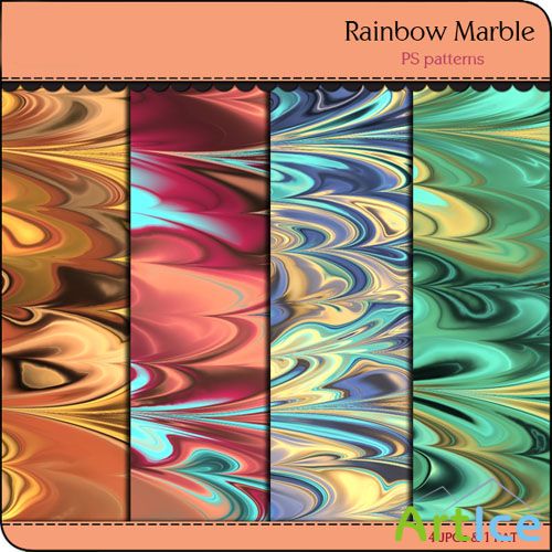 Rainbow Marble Patterns Pack