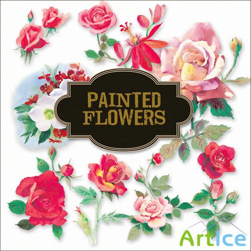 Scrap-kit - Painted Flowers