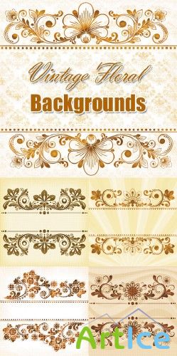 Vintage Floral Backgrounds Vector 3 |    3