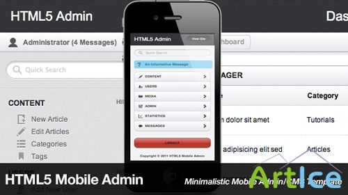 MojoThemes - HTML5 + CSS3 Mobile Admin Template - RiP