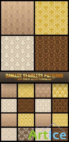 Stock Vector - Damask Seamless Patterns |  