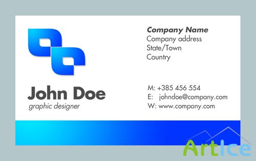 Blue business card