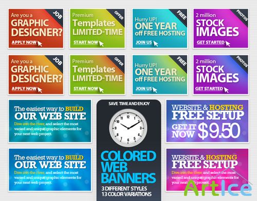 Colored web banners