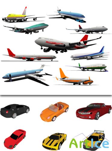 Realistic Vector Planes & Cars