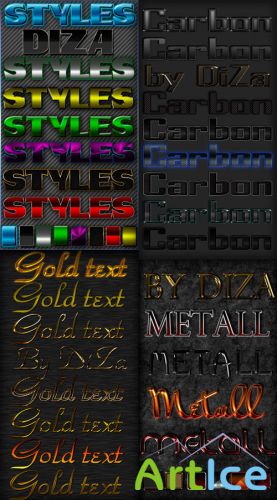 Color text styles for photoshop