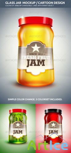 GraphicRiver - Glass Jar Mockup / Cartoon Design