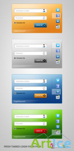 Fresh & Free! Tabbed Login Form Pack