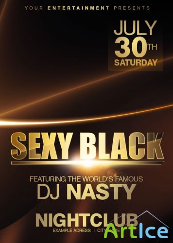 River Sexy Black Party Flyer