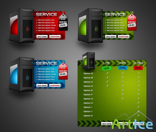 Info and comparison panels