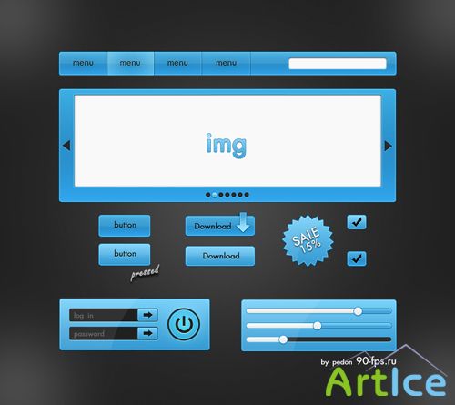 Blue GUI Elements