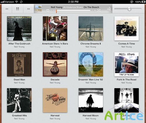 iOS 5 iPad Music App Free PSD