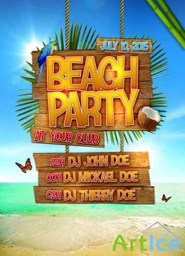 Beach flyer template