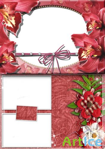 Photo Frame - Red beautiful flowers