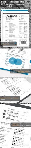 GraphicRiver - 3-Piece Swiss Style Resume set