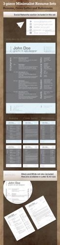 GraphicRiver - 3-Piece Minimalist Resume