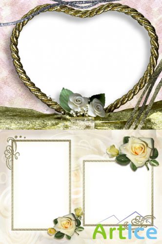 Photo Frame - White Roses