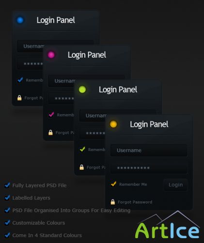 Clean login panel