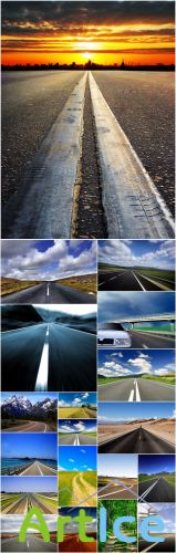 Road Backgrounds - road, nature, field, mountain, background