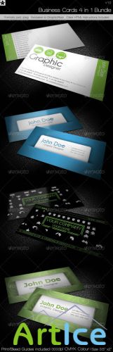 GraphicRiver - Business cards 4 in 1 Bundle