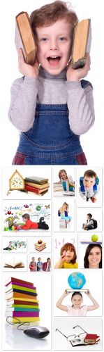 School Cliparts - school, education, children, books