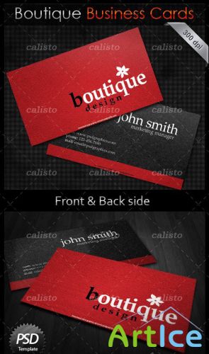 Boutique business card PSD Template